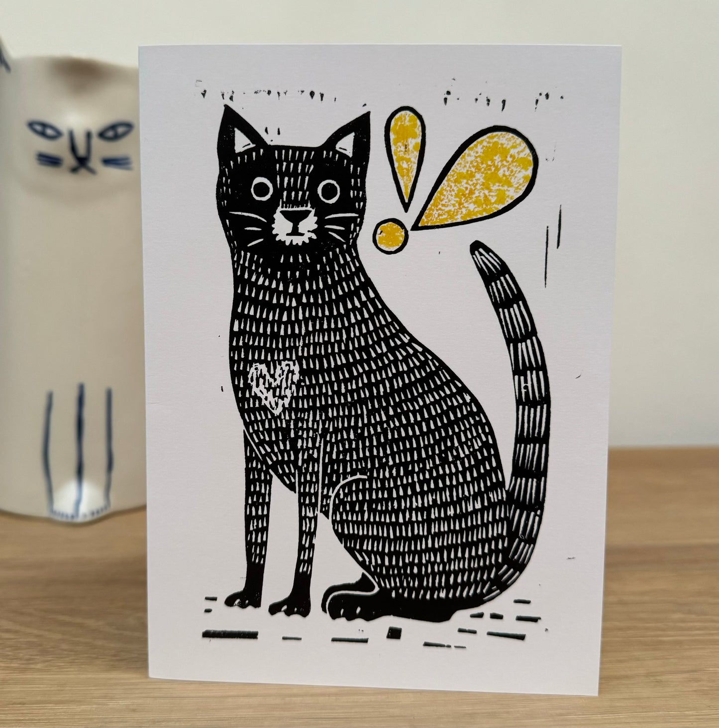 Greetings Card Surprised Cat Note Card