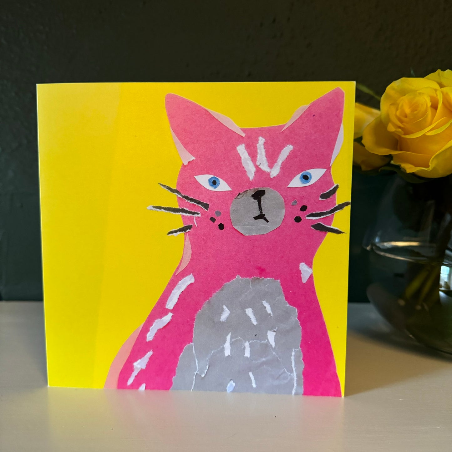 Greetings Card Portrait of a Grumpy Cat Note Card