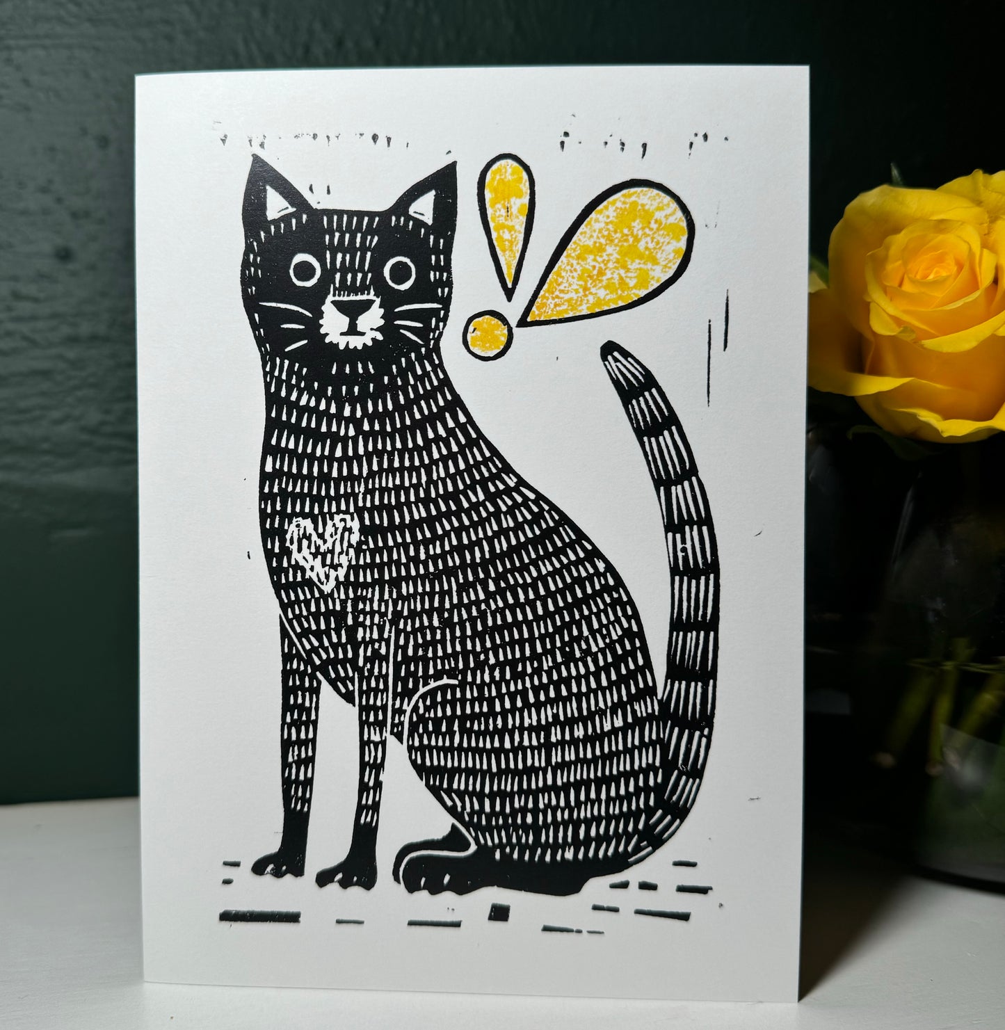 Greetings Card Surprised Cat Note Card