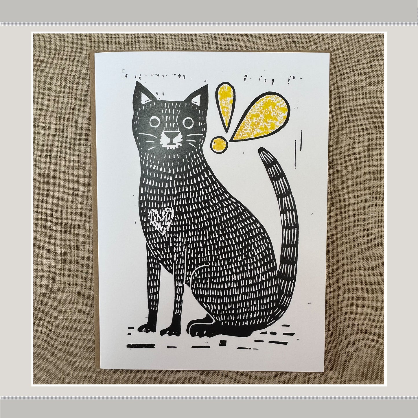 Greetings Card Surprised Cat Note Card