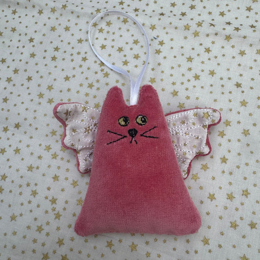 Christmas Tree Decoration, Pink Kitty Angel