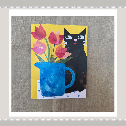 Colourful Cat Greetings card/ note card